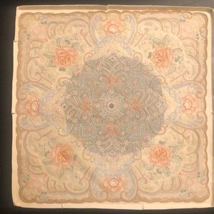 Vintage embroidered handkerchief c 1950s